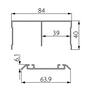 Cruiser 3 W set dubbele profielen aluminium zilver 3400mm
