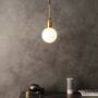 Forked Pendant/Brass/Medium Opal Globe