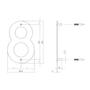 Huisnummer 8 150x2mm RVS geborsteld