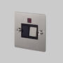 13A Dp Switched Fcu w/ Neon - Steel - Black Interior