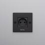 EU 1G Socket/Schuko Type F/w/ B+P Logo/Black