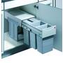 Afvalsysteem 30L (3x10L) zilver/grijs volledig uittrekbaar,