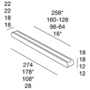 Greep 108x18x12mm glans chroom hartmaten 96/64mm
