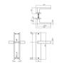 Deurkruk Hera op schild 245x45 mm blind messing