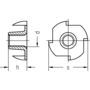 Inslagmoer M4 x 8mm verzinkt