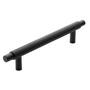 Greep Ribb Manor mat zwart, 14x128x182mm, hoogte 39mm
