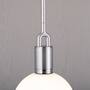 Forked Pendant/Steel/Large Opal Globe