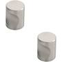 Knop diameter 21mm met uitsparing mat aluminium hoogte 27mm