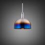 Forked Pendant/Steel/Large Burnt Steel Shade
