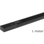 1-Faserail zwart afmeting 36x18mm. Lengte:1000mm