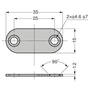 Contraplaat 35x15x1.2mm vernikkeld met 2 schroefgaten