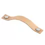 Greep leer naturel 25x128mm met bevestiging chroom