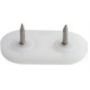 Glijnagel 45x20mm kunststof wit met 2 stiften