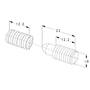 Tafelduvel 8 x 21mm geel verzinkt met huls 8mm