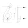 Huisnummer 6 150x2mm RVS geborsteld