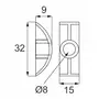 Halve maan Maxi Luna boring 40mm, gat 8mm diepte 9mm