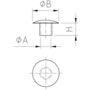 Afdekkap stift 12mm kop 15mm zwart