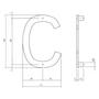 Huisletter C 100mm zwart