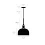 Forked Pendant/Steel/Large Steel Shade