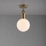 Forked Ceiling/Brass/Medium Opal Globe