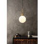Forked Pendant/Brass/Large Opal Globe