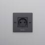 EU 1G Socket/Schuko Type F/w/ B+P Logo/Smoked Bronze