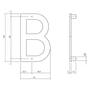 Huisletter B 100mm RVS geborsteld