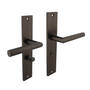 Deurkruk Bastian op schild 245x45mm WC63/8mm