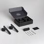 Door Handle Set/Unsprung/Cross/Black