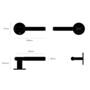 Fixed Door Handle/Single-Sided/Linear/Welders Black