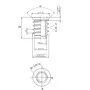 Rampabus staal met rand M10, lengte 20mm, kop 17mm
