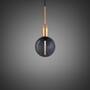 Forked Pendant/Brass/Medium Smoked Globe
