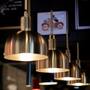 Forked Pendant/Steel/Medium Steel Shade
