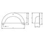 Schelpgreep 96 mm mat zwart