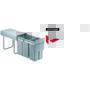 Inbouwafvalemmer type Bio-Trio 40 BM grijs