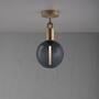 Forked Ceiling/Brass/Medium Smoked Globe