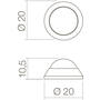 Deurstop bol ø20mm wandmontage rvs geborsteld