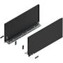 Legrabox ladezijde F 500mm, carbon zwart, hoogte 241mm
