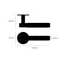 Fixed Door Handle/Single-Sided/Cross/Black