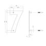 Huisnummer 7 150x2mm RVS geborsteld