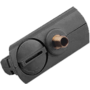 Adaptor zwart 1-fase rail met 1x M10 buitendraad
