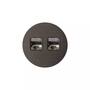 Rond 2.0 Data port  2 Keystones- t.less - dark bronze