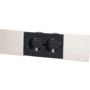 DUE inbouw Dubbel stopcontact met RVS-look schuifdeksels