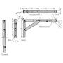Konsole RVS zwart inklapbaar 307mm, hoogte 165mm