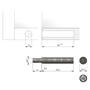 K Push Tech, kort, wit, buffer, slag 14mm