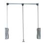 Garderobelift zilver, draagkracht 18-20kg. kastbreedte 70-93
