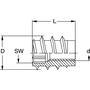 Rampabus SK  M5/10x14mm met binnenzeskant verzinkt, VE=100