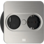Twist 2 rond RVS-look met 1x wcd + USB A + C lader