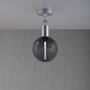Forked Ceiling/Steel/Medium Smoked Globe