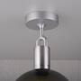 Forked Ceiling/Steel/Medium Smoked Globe